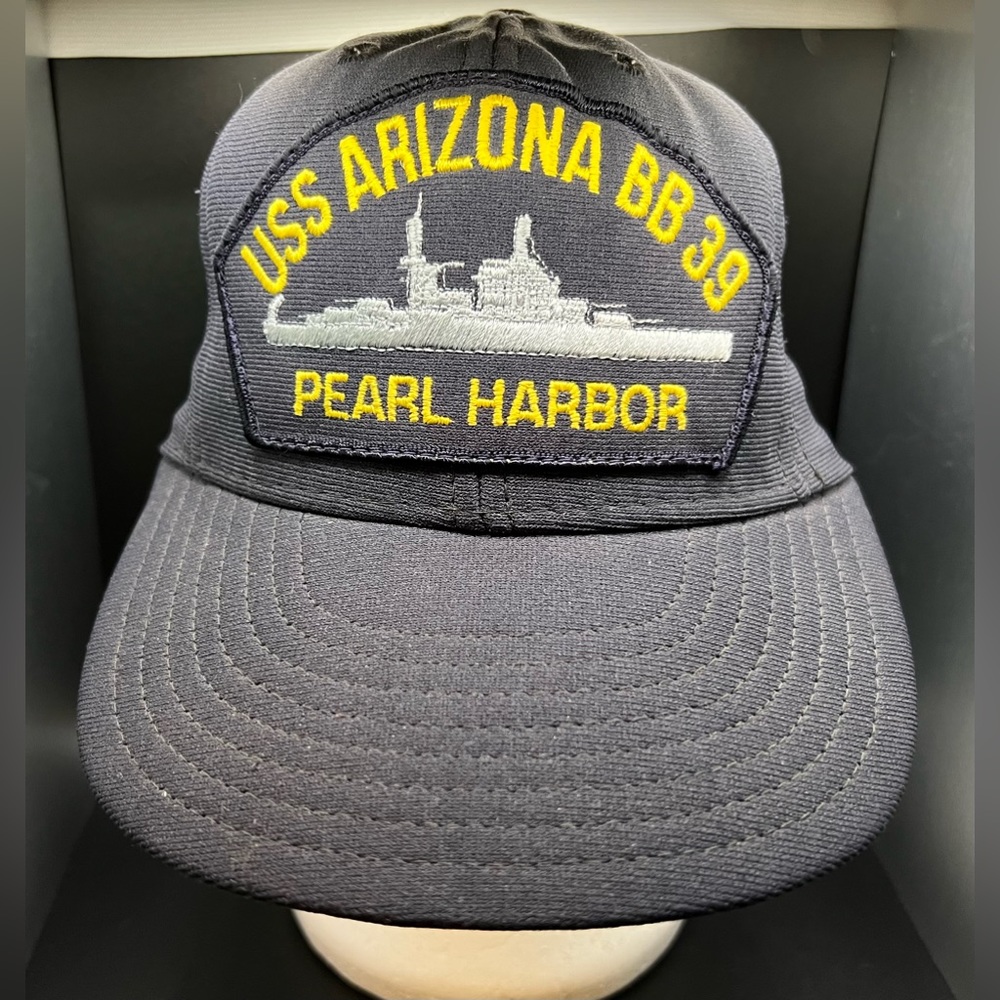 Vintage USS Arizona BB39 Pearl Harbor Navy Snap Back Hat Northstar Made in USA